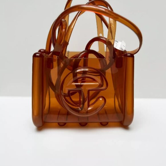 Melissa X Telfar Clear Brown small shopper PVC Tote cross body bad - Picture 8 of 8